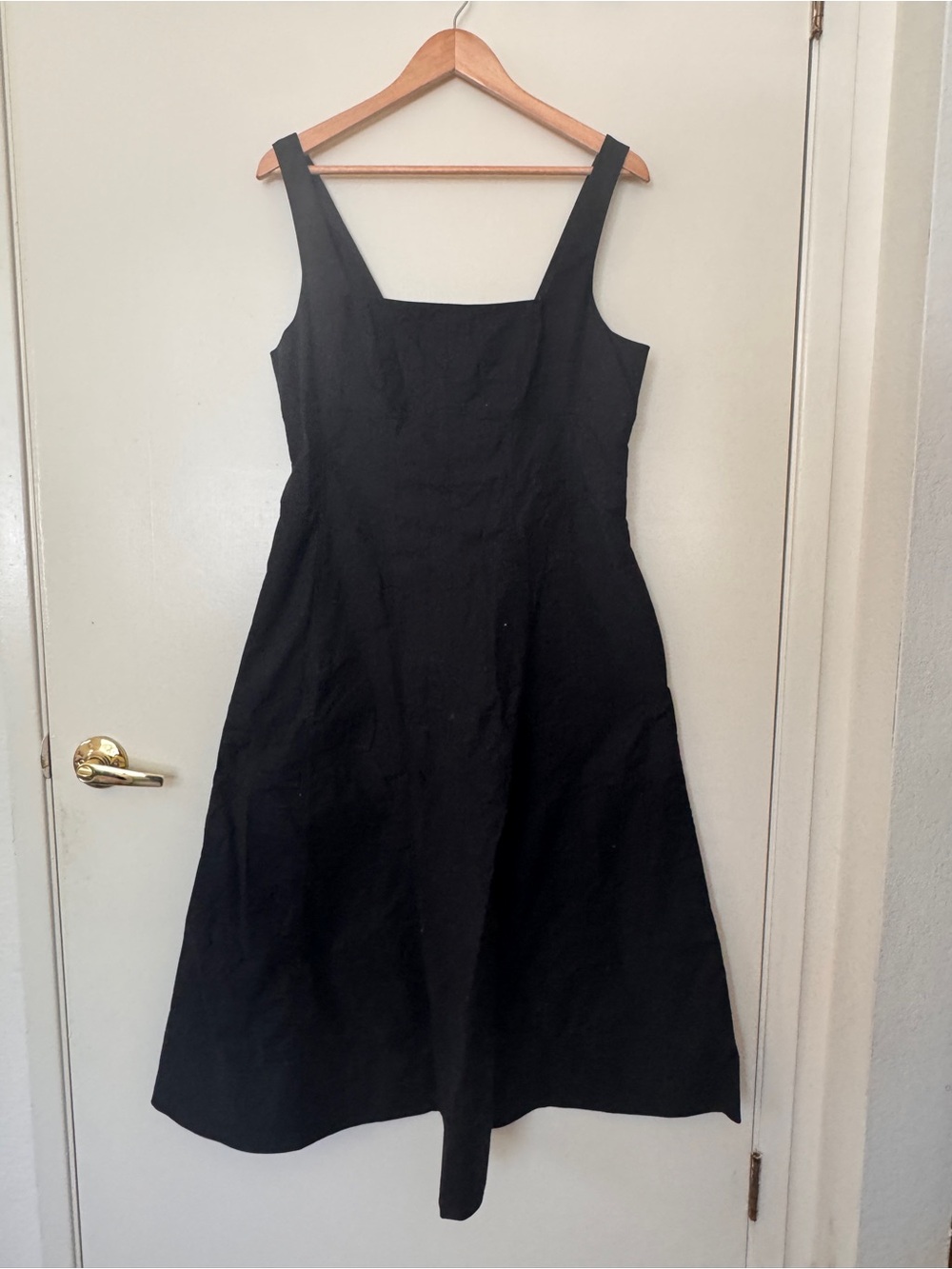 Banana Republic Black Square-Neck Midi Dress